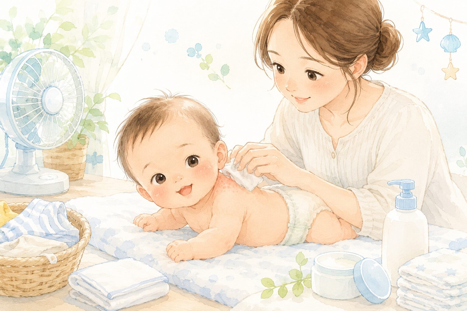 汗でかゆい！夏に増えるあかちゃんの肌トラブルとスキンケア