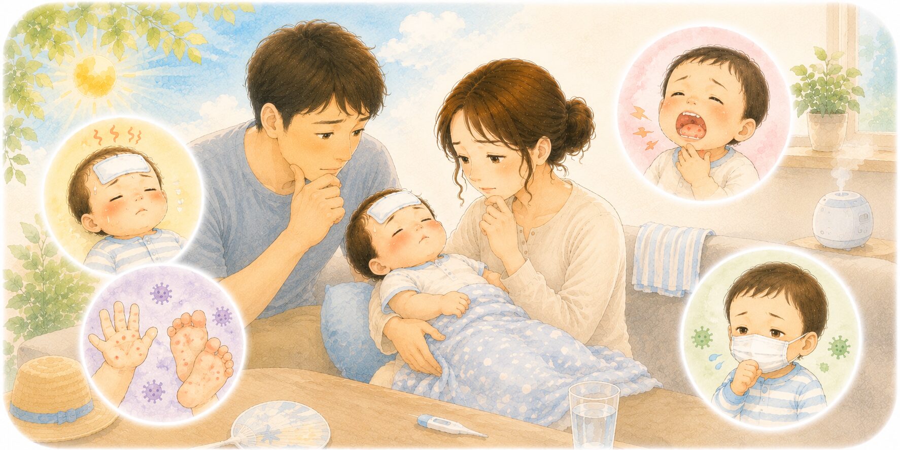 熱が出た！どうする？夏に流行る感染症の見分け方と受診の目安
